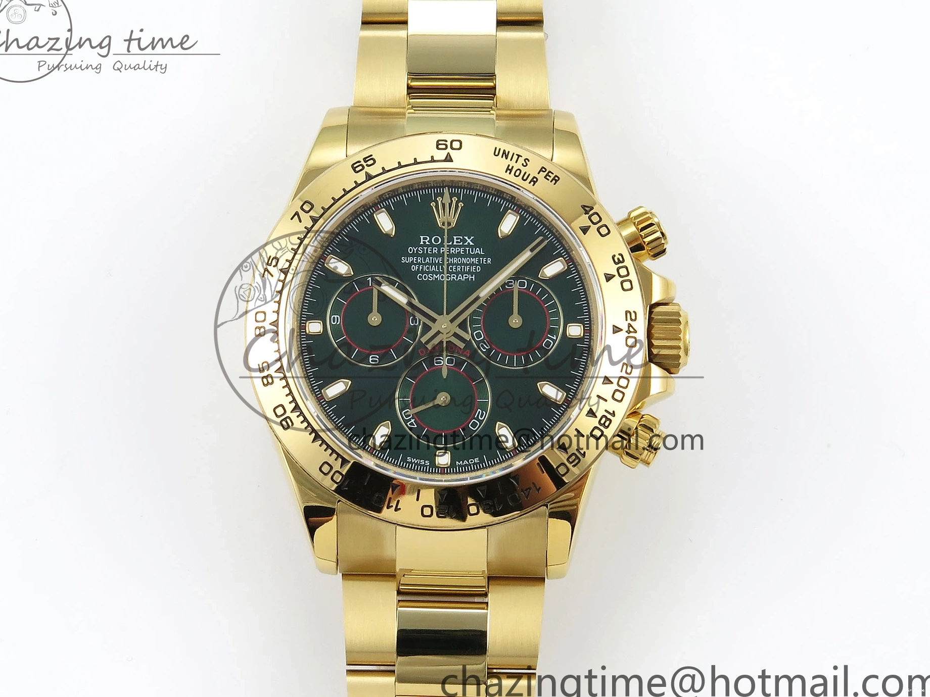 MiroTime 0104 ModernLook Daytona 116508 QF 1:1 Best Edition Green Dial on YG Bracelet SH4130 V3 (Gain Weight) 1724